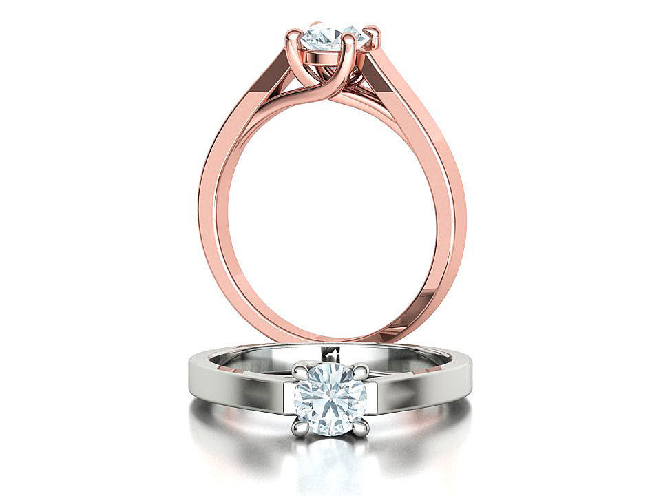 Solitaire Engagement Trellis Ring 5mm Diamond 3Dmodel 3D print model_20