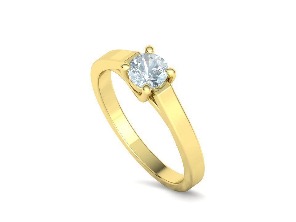 Solitaire Engagement Trellis Ring 5mm Diamond 3Dmodel 3D print model_34