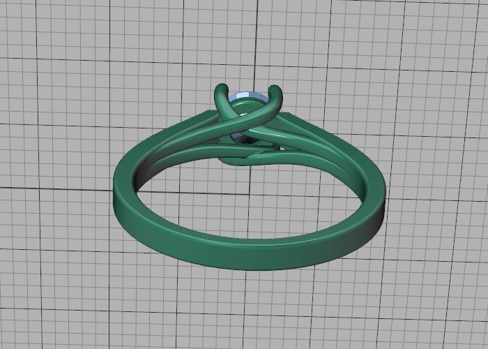 Solitaire Engagement Trellis Ring 5mm Diamond 3Dmodel 3D print model_47