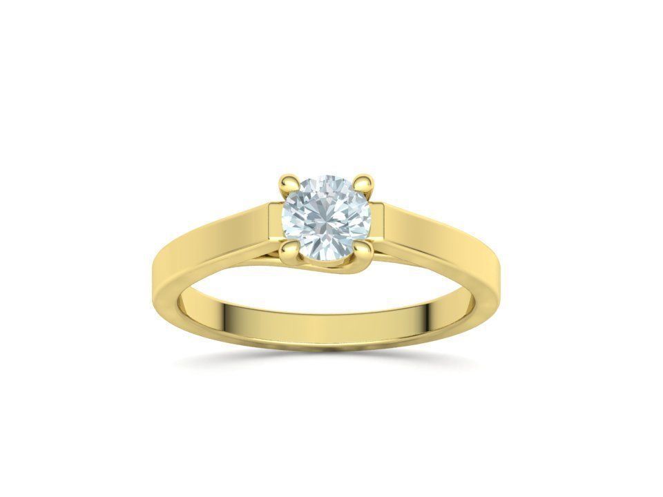 Solitaire Engagement Trellis Ring 5mm Diamond 3Dmodel 3D print model_22