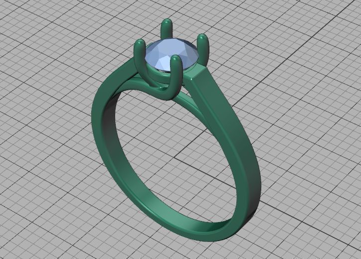 Solitaire Engagement Trellis Ring 5mm Diamond 3Dmodel 3D print model_45