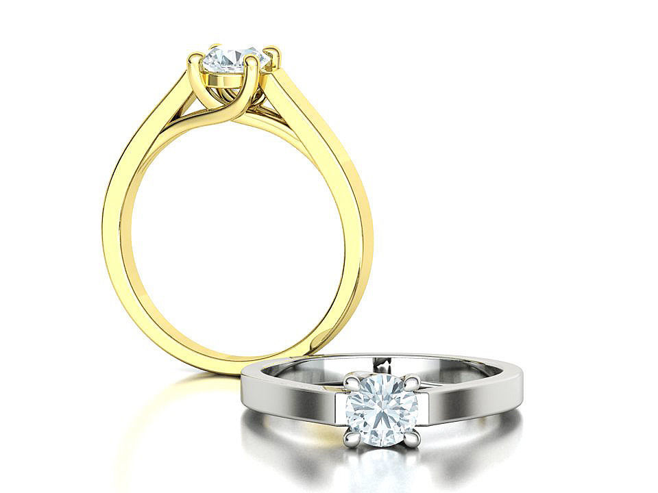 Solitaire Engagement Trellis Ring 5mm Diamond 3Dmodel 3D print model_19