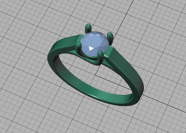 Solitaire Engagement Trellis Ring 5mm Diamond 3Dmodel 3D print model_44