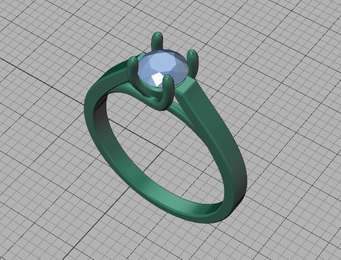 Solitaire Engagement Trellis Ring 5mm Diamond 3Dmodel 3D print model_39