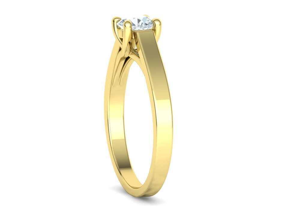 Solitaire Engagement Trellis Ring 5mm Diamond 3Dmodel 3D print model_37