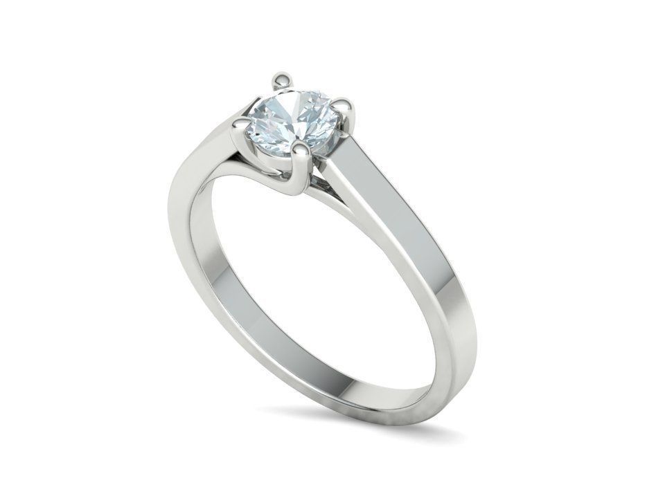 Solitaire Engagement Trellis Ring 5mm Diamond 3Dmodel 3D print model_17