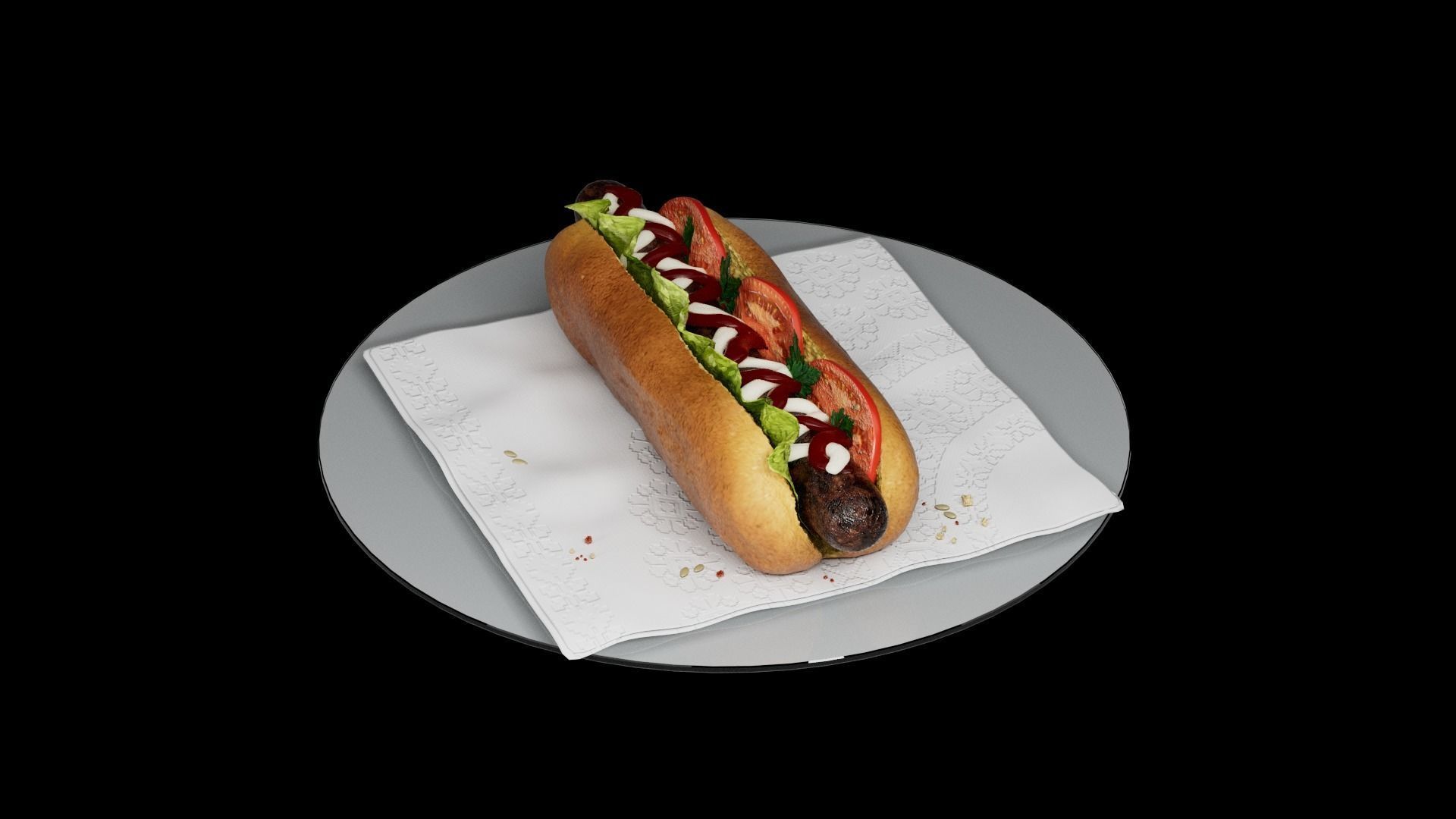 Hot Dog 3D model_2