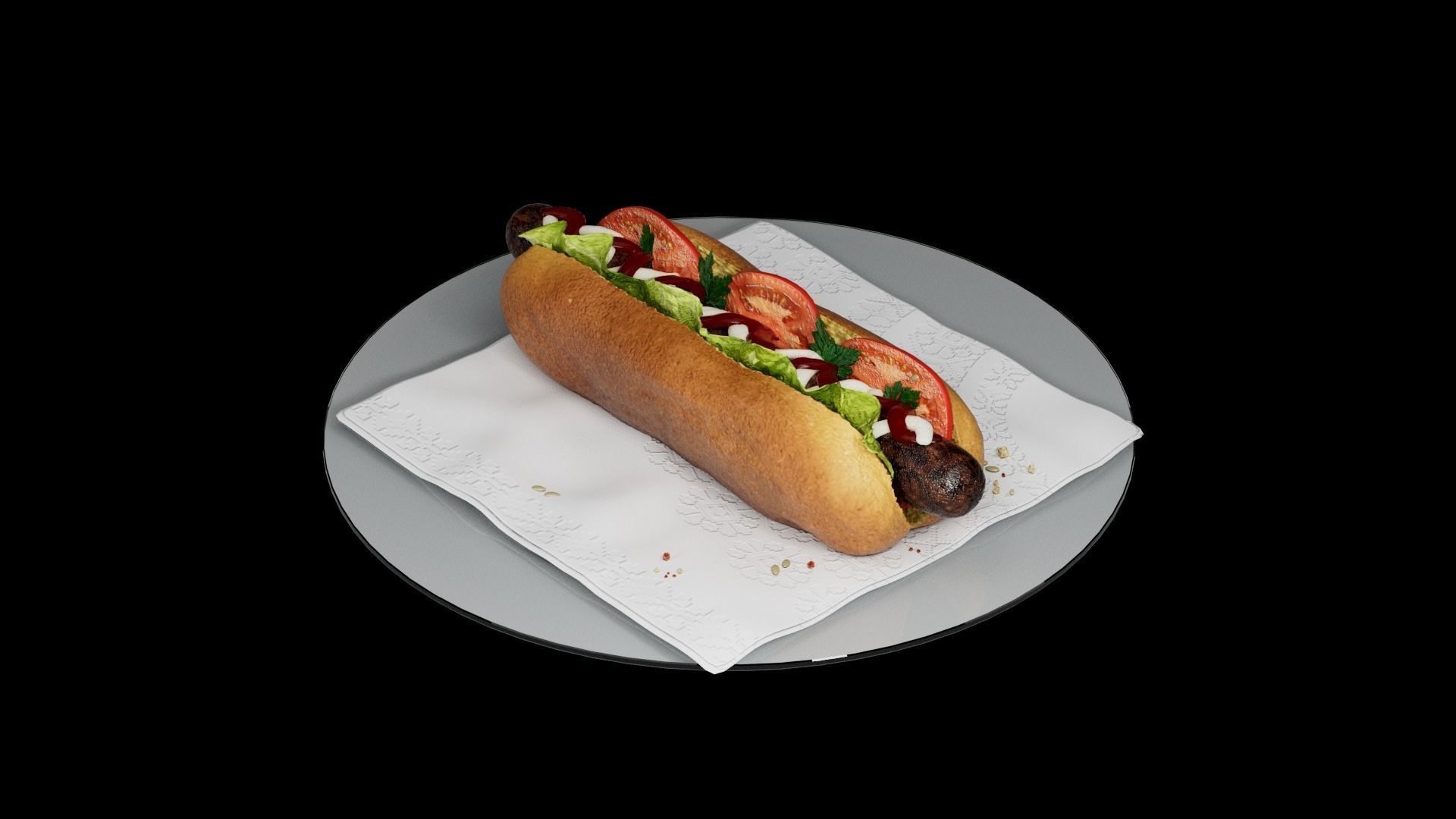 Hot Dog 3D model_4