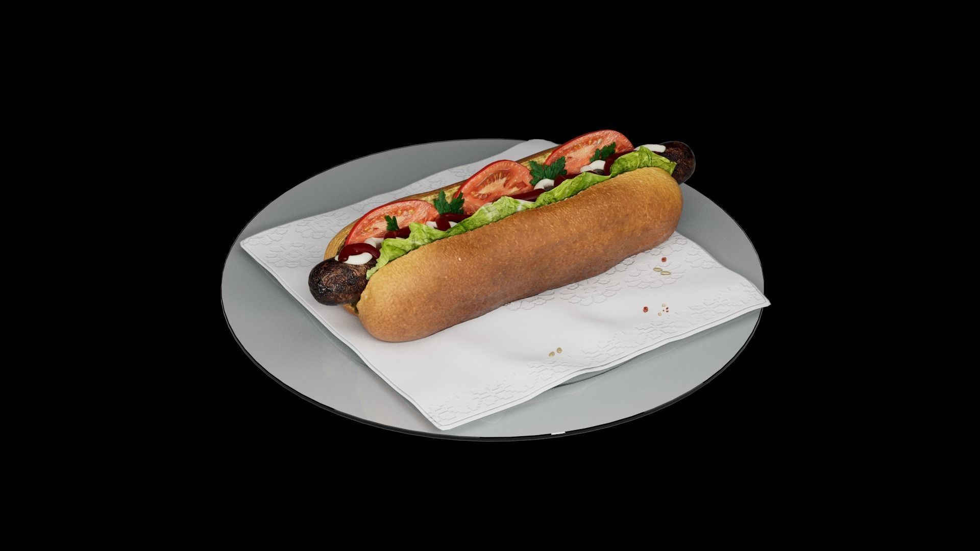 Hot Dog 3D model_9