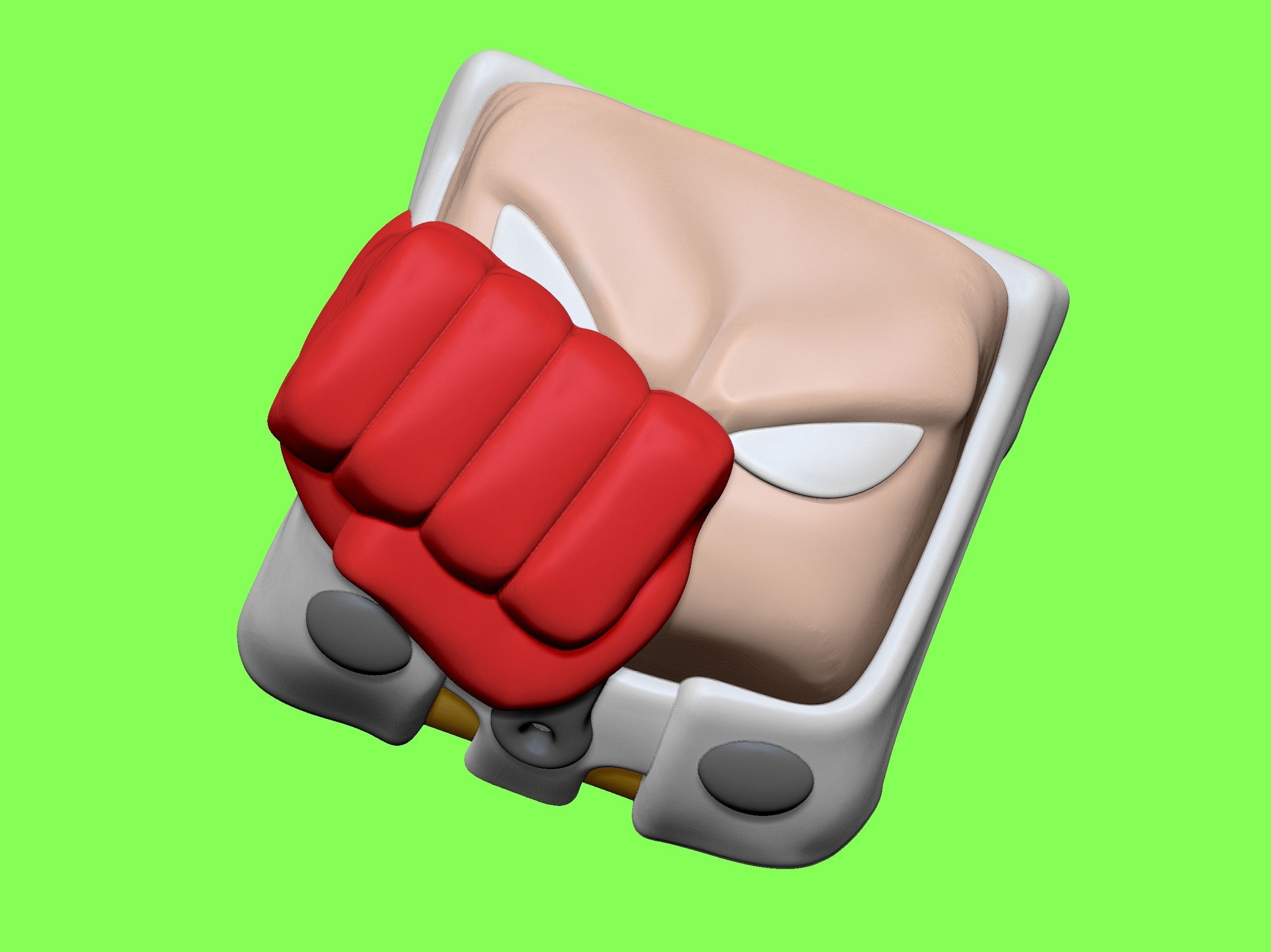One punch keycap - Mechanical keyboard 3D print model_9