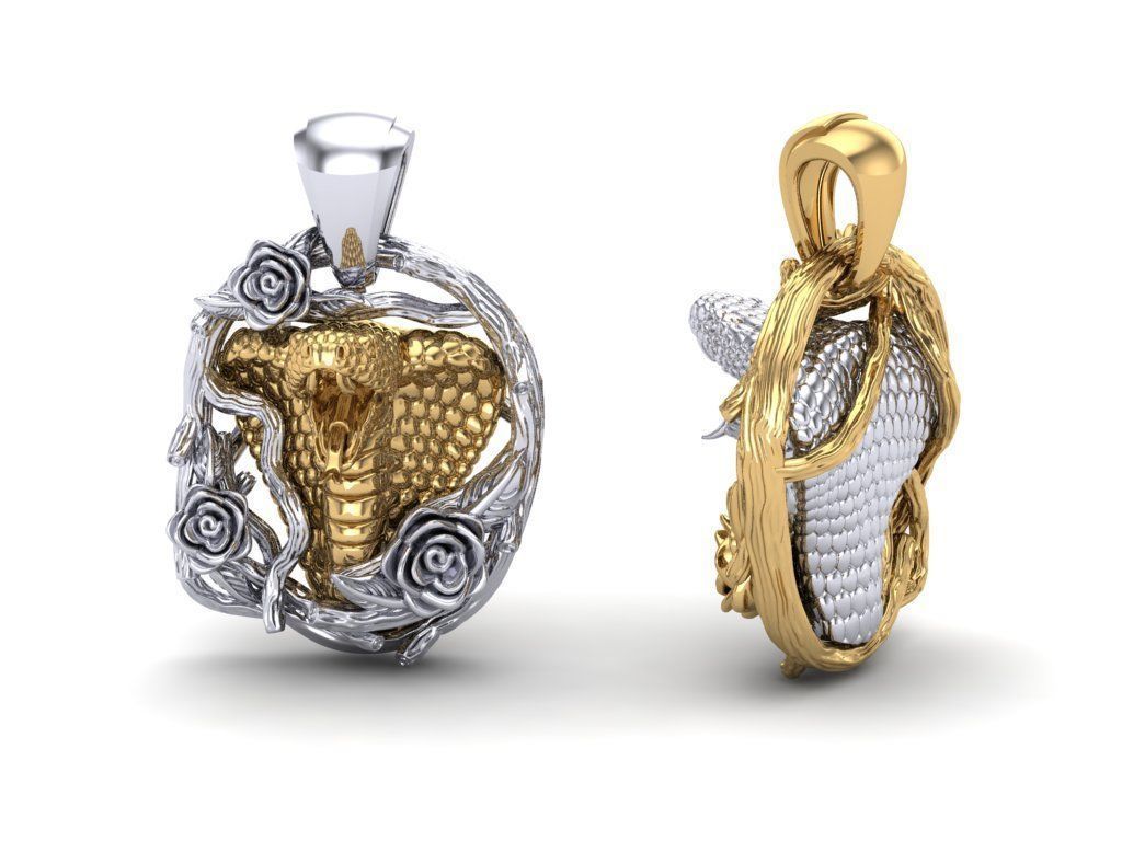 Pendant  Snake 3D print model_7