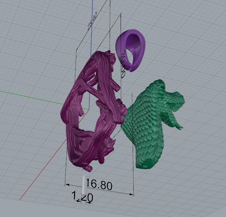 Pendant  Snake 3D print model_10