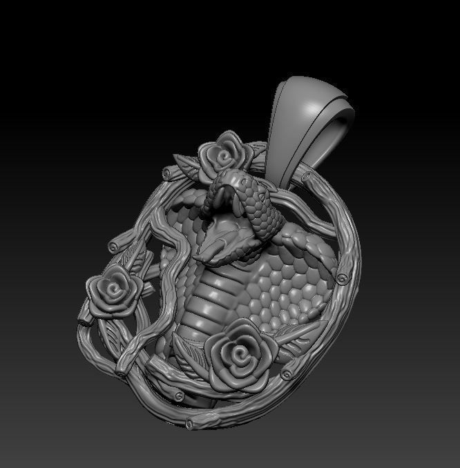 Pendant  Snake 3D print model_3