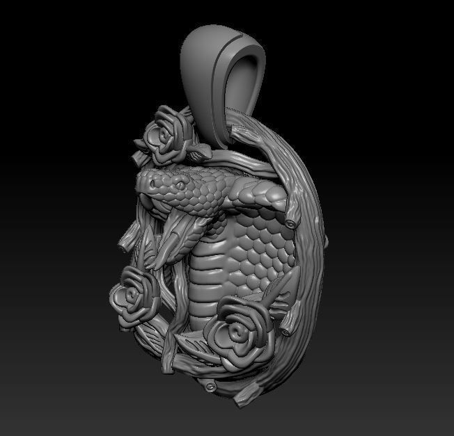 Pendant  Snake 3D print model_1