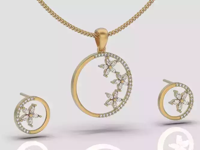 Lux earrings pendant  silver gold jewelry printable 3D model