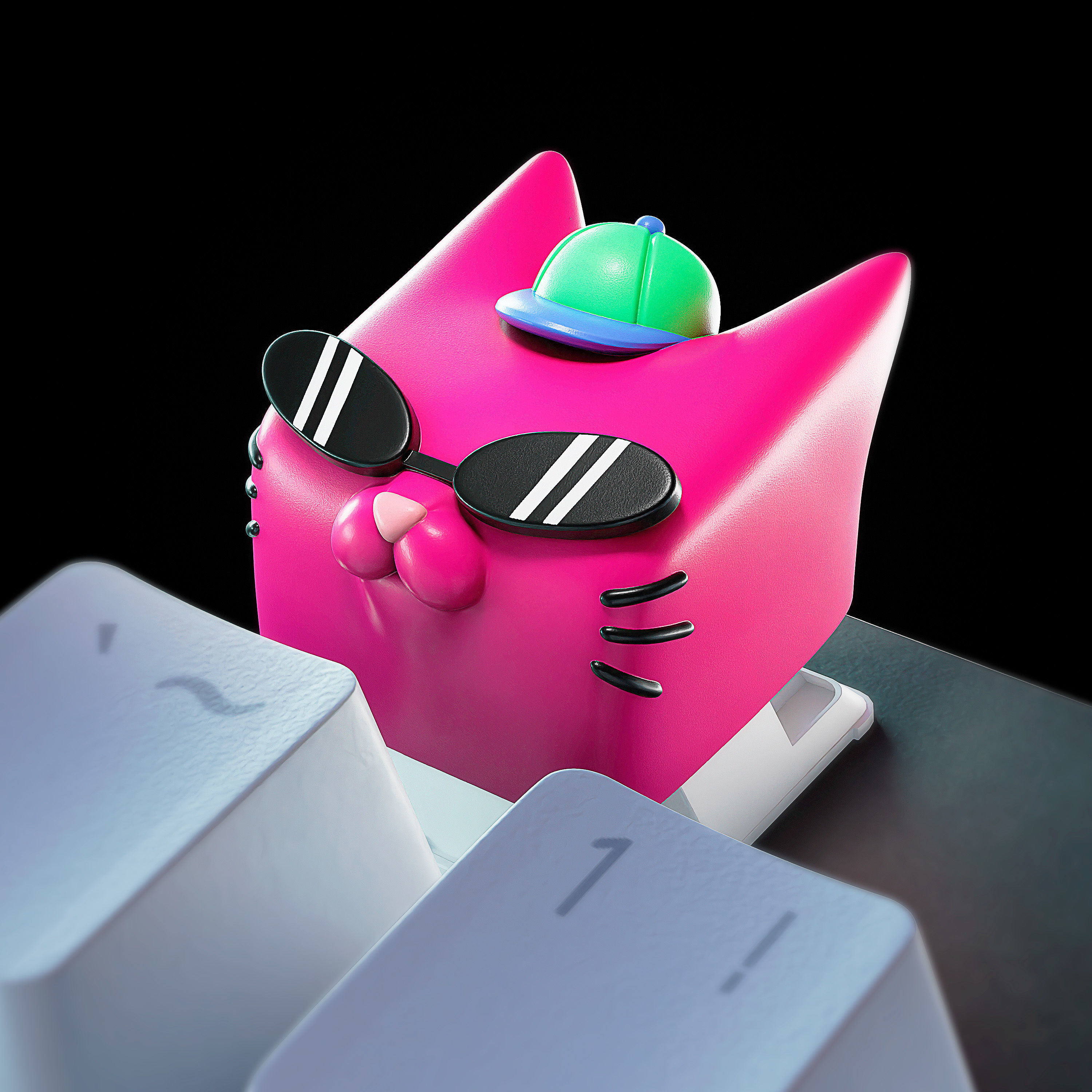 Hiko Pets keycaps - Mechanical Keyboard 3D print model_6
