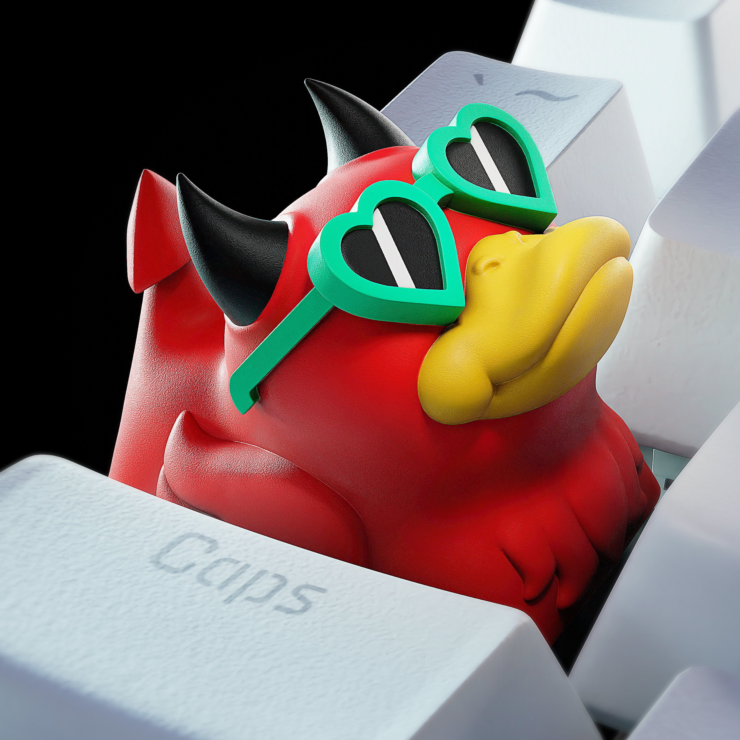 Hiko Pets keycaps - Mechanical Keyboard 3D print model_8