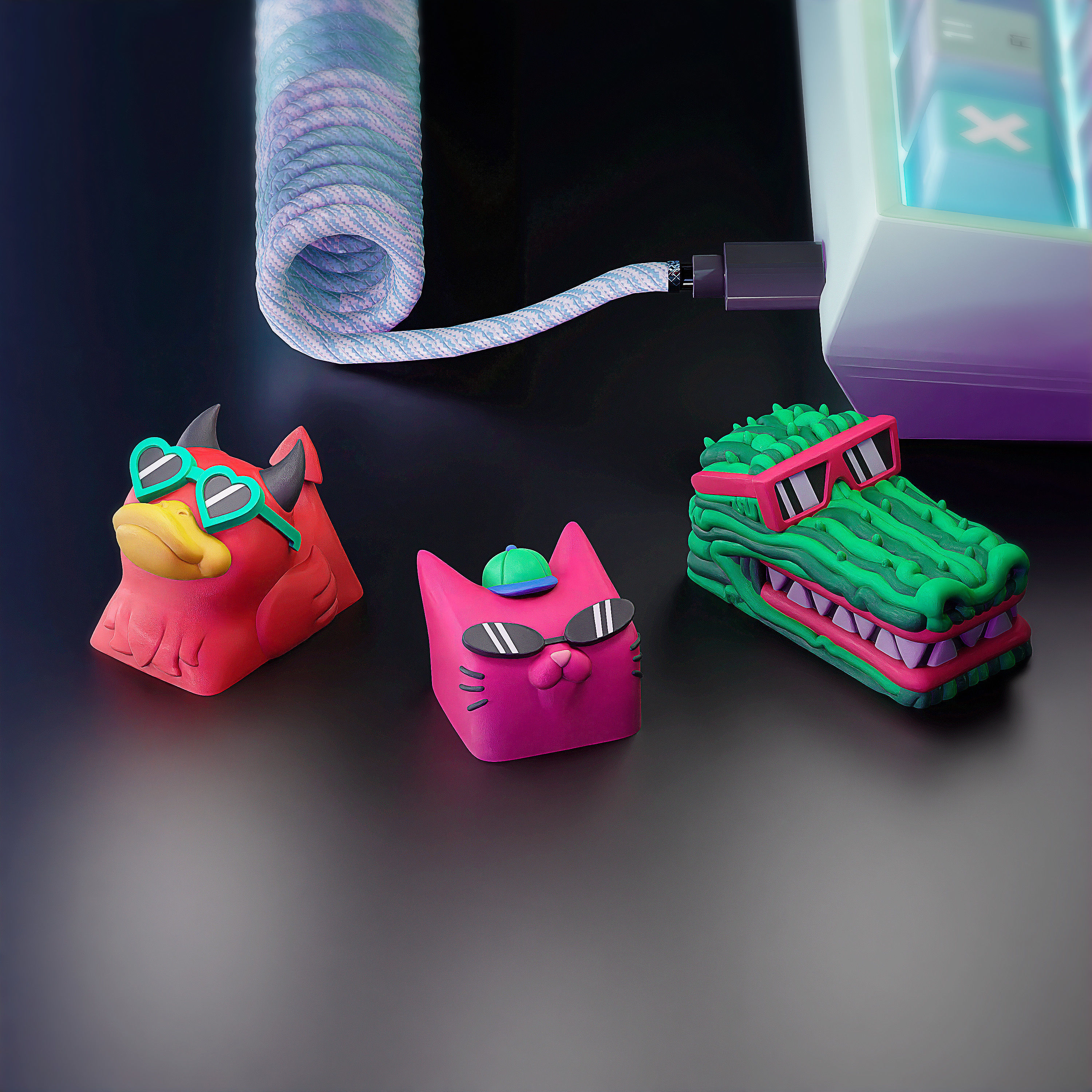 Hiko Pets keycaps - Mechanical Keyboard 3D print model_2