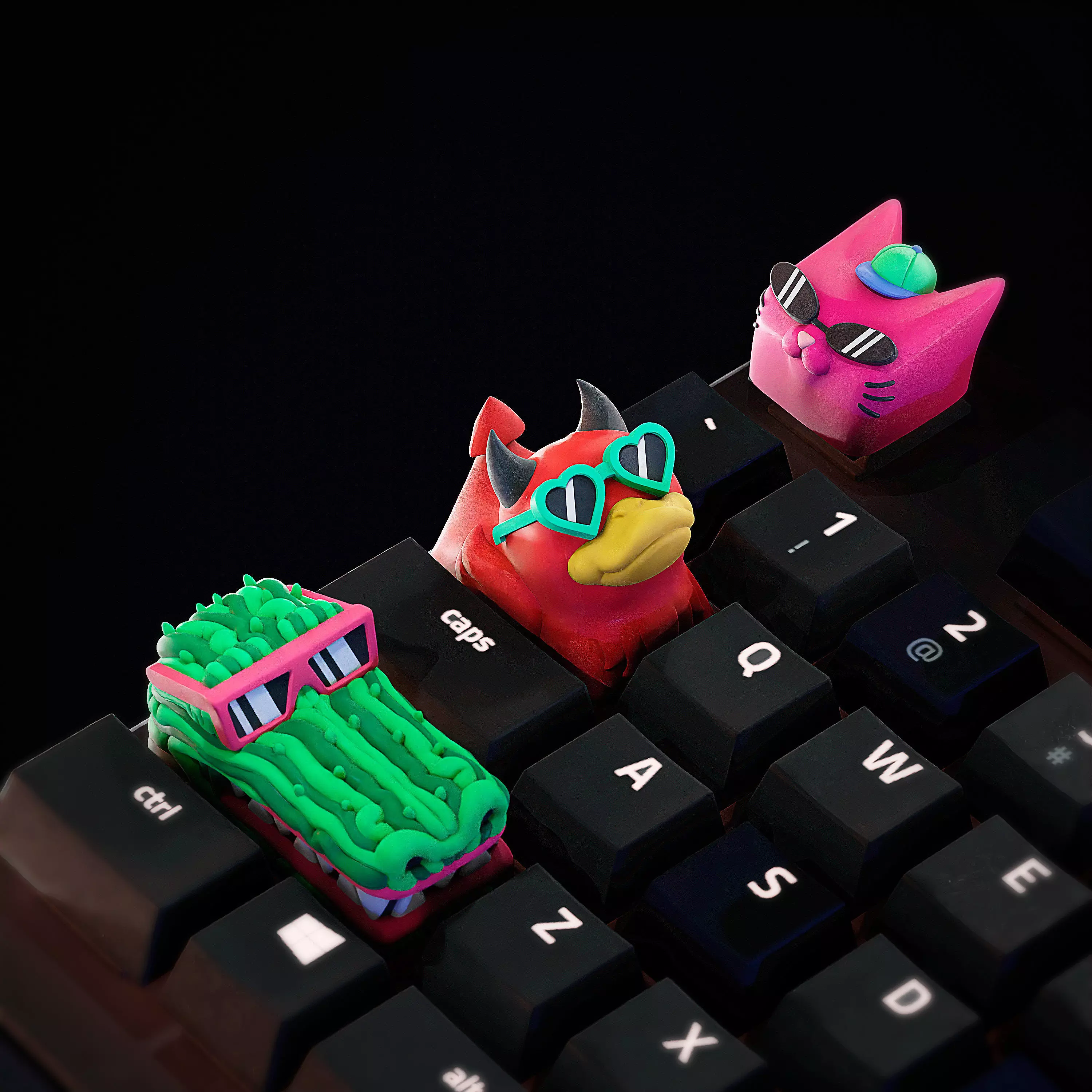 Hiko Pets keycaps - Mechanical Keyboard 3D print model_0