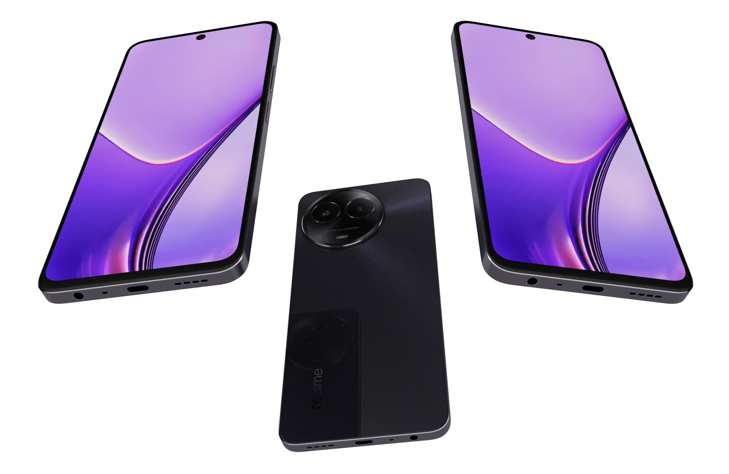 Realme V50s Black 3D model_2