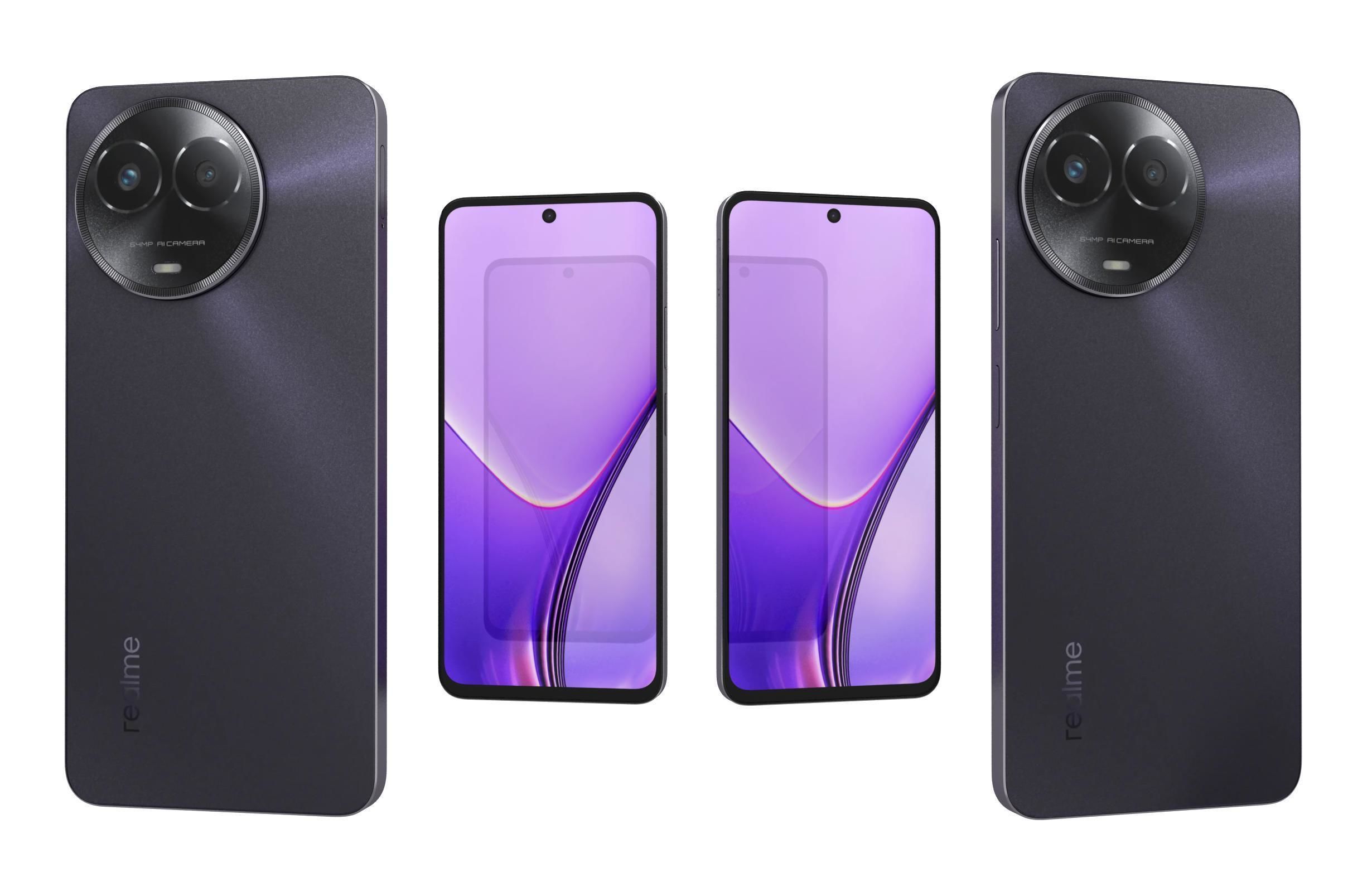 Realme V50s Black 3D model_3