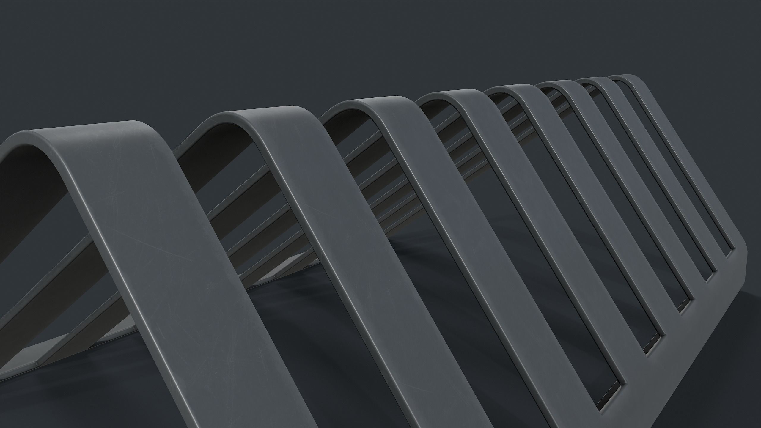 Bike Rack 13 PBR Game Ready Low-poly 3D model_9