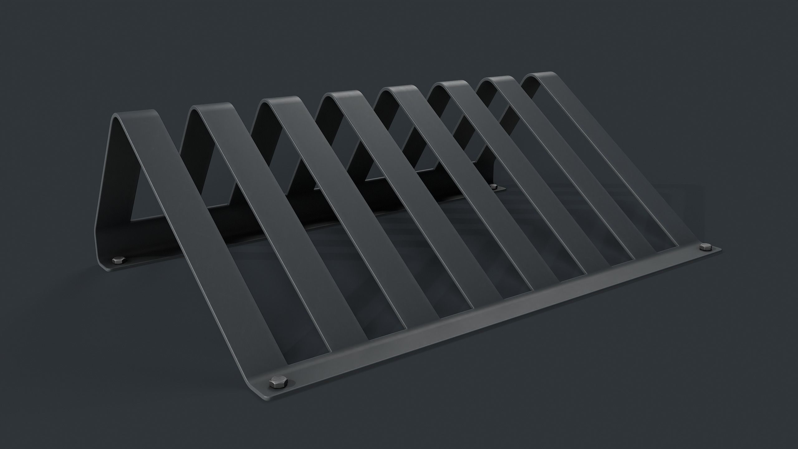 Bike Rack 13 PBR Game Ready Low-poly 3D model_1