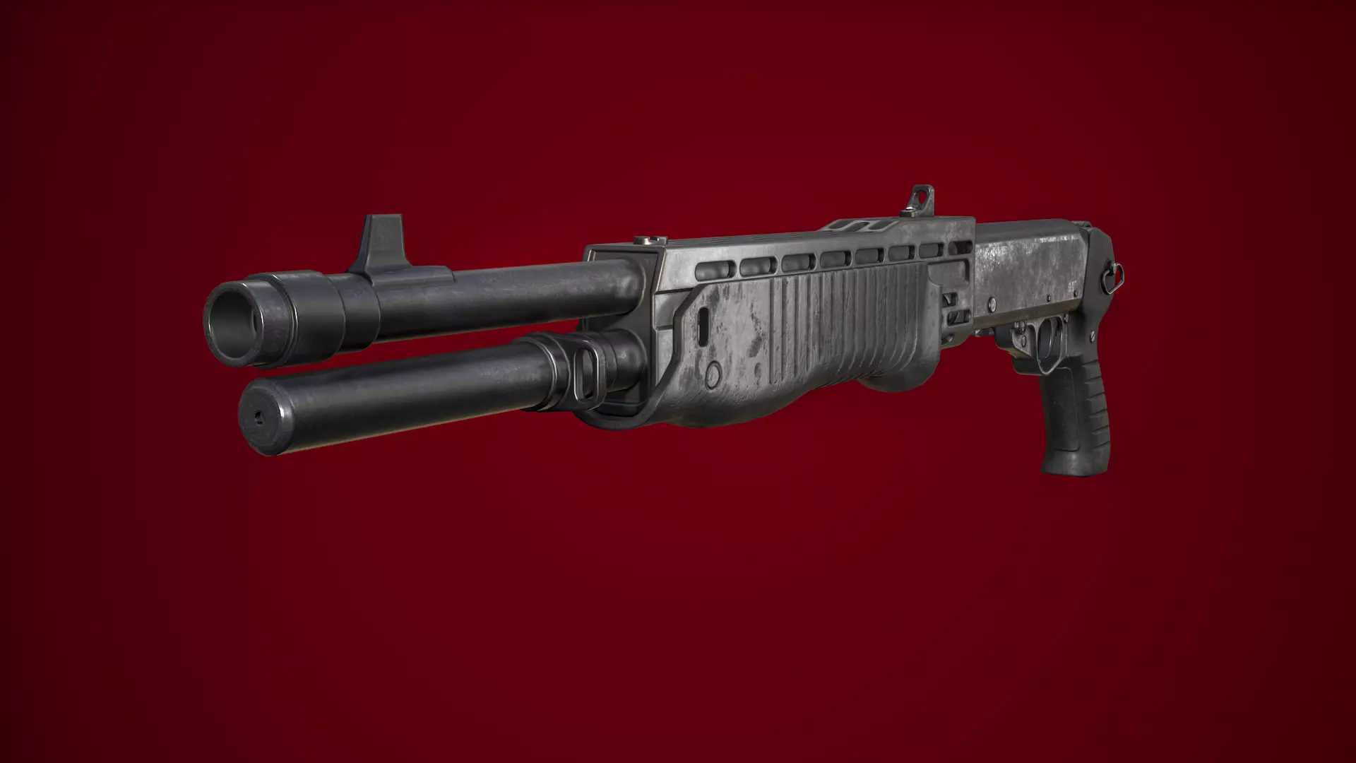 PBR Shotgun 3D Model for Game 3D model_0