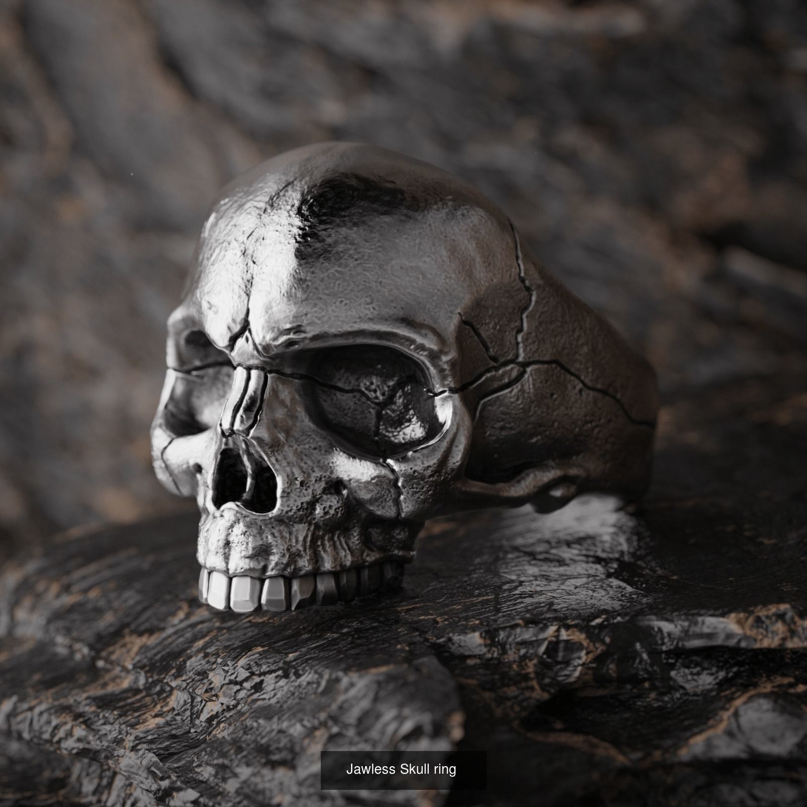 Skull rings with ring size chart 3D Model Collection_5