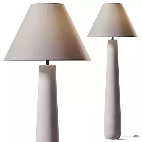 POLAR WHITE CEMENT FLOOR LAMP
