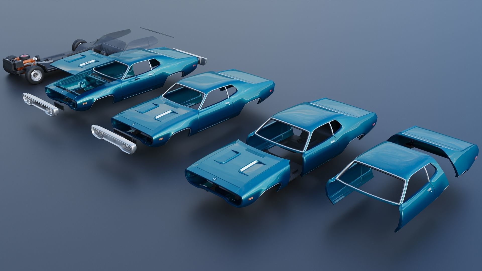 Plymouth Road Runner 1972 3D print model_16