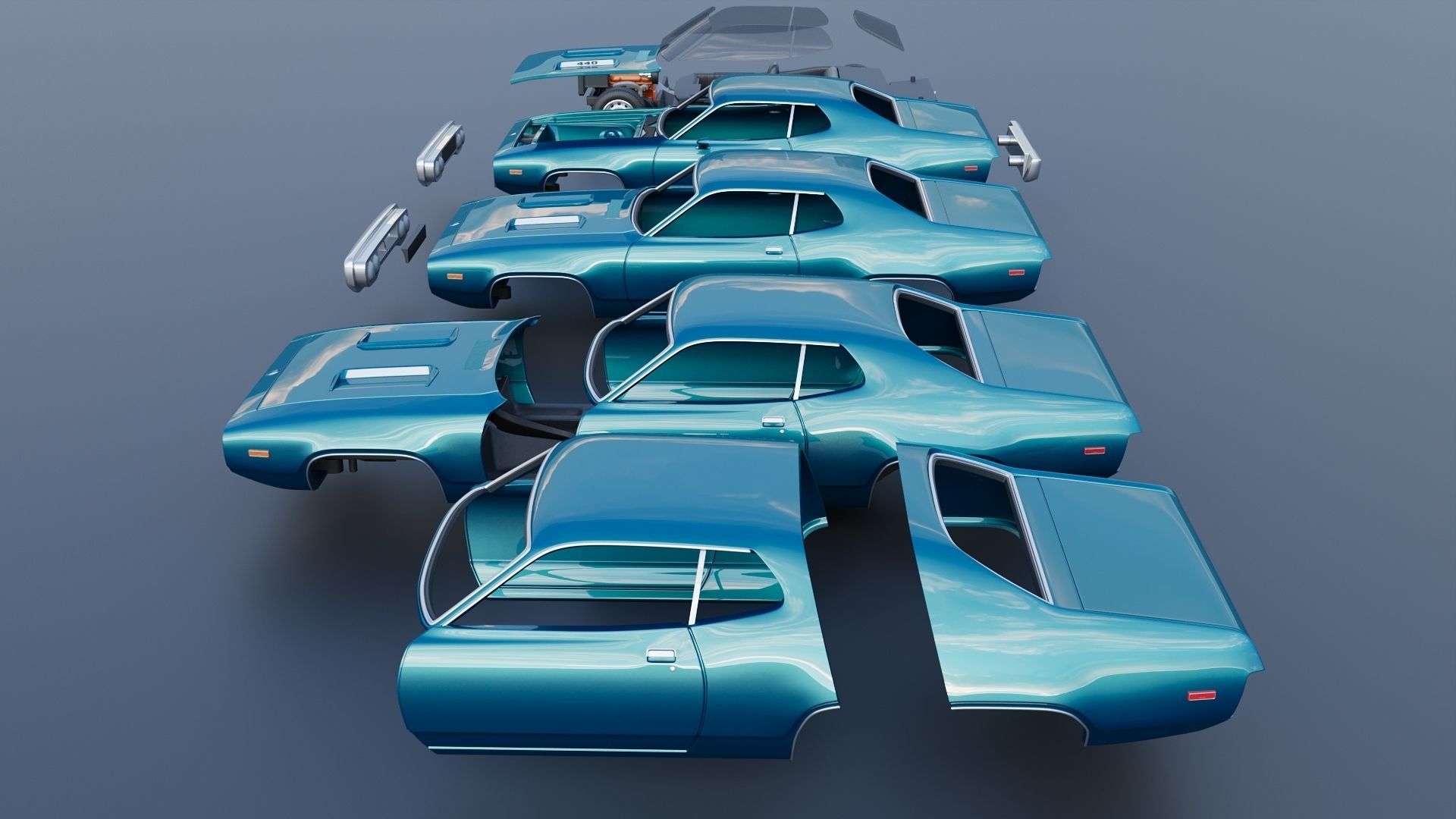 Plymouth Road Runner 1972 3D print model_17