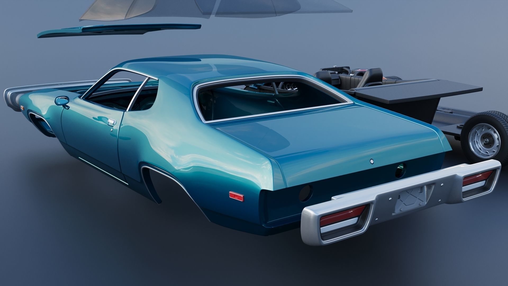 Plymouth Road Runner 1972 3D print model_20