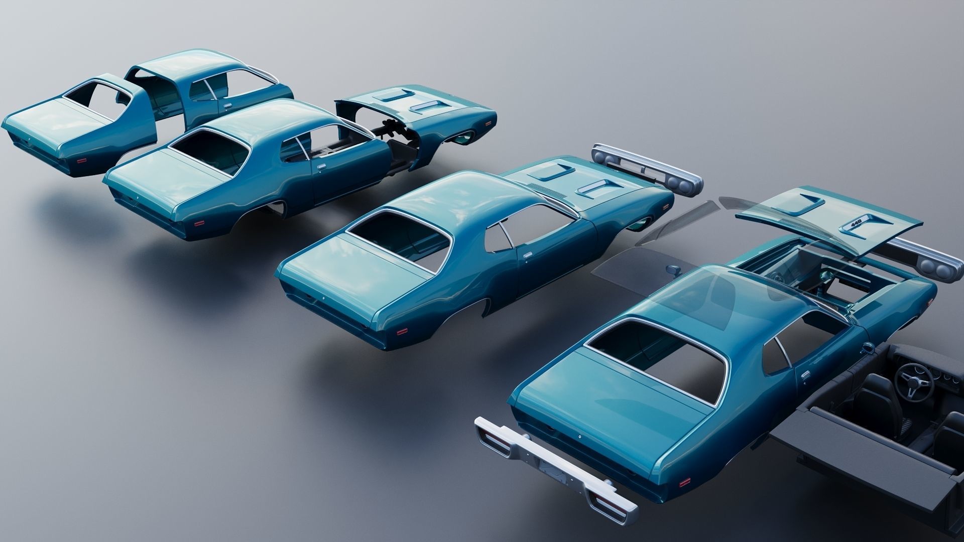 Plymouth Road Runner 1972 3D print model_19