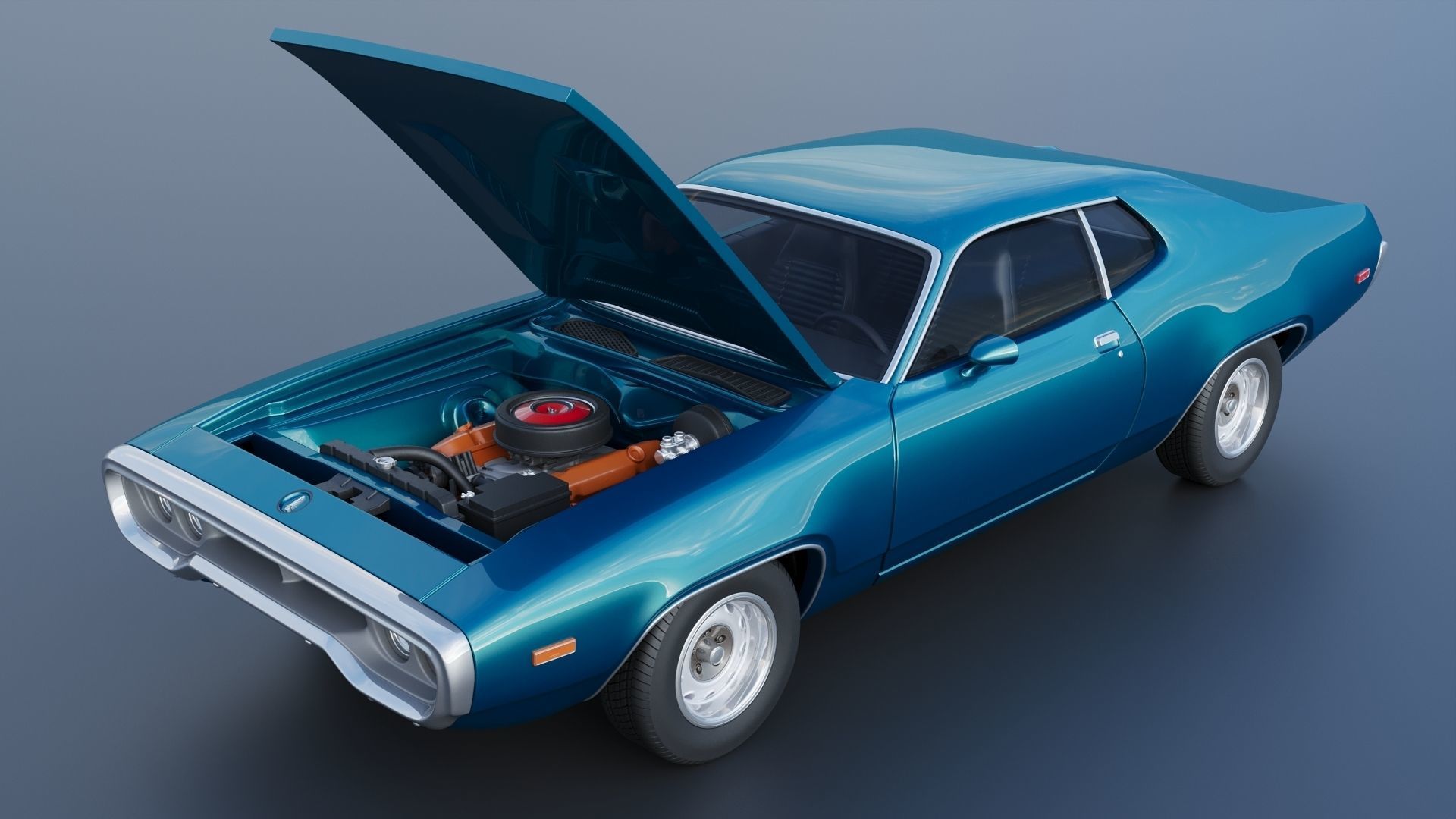 Plymouth Road Runner 1972 3D print model_11