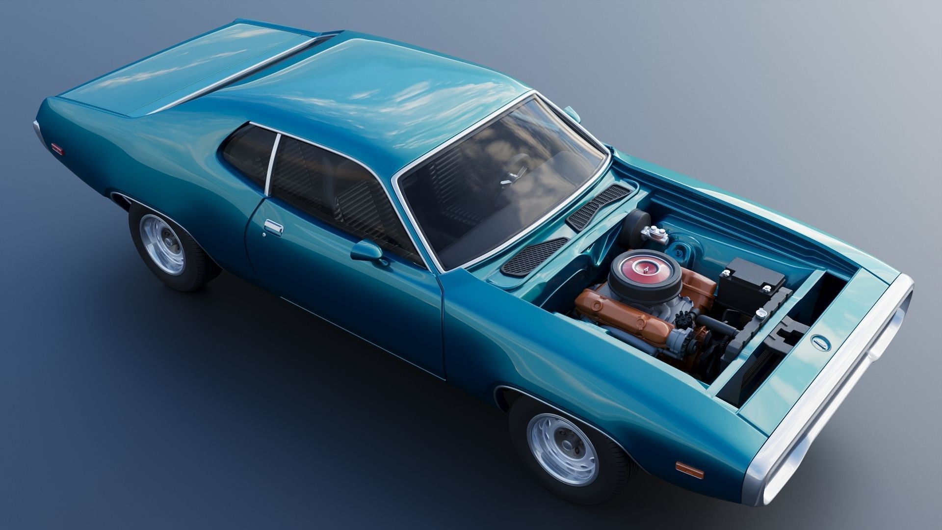 Plymouth Road Runner 1972 3D print model_13