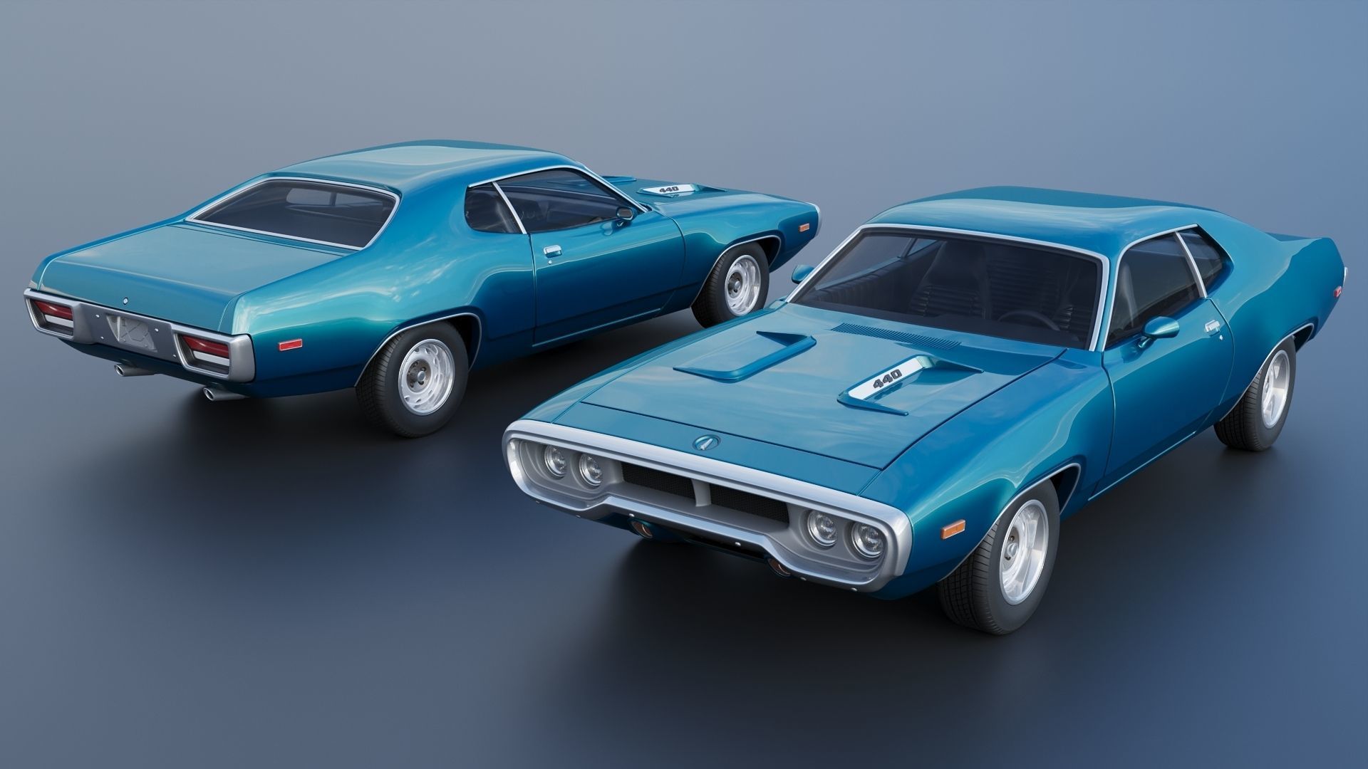 Plymouth Road Runner 1972 3D print model_1