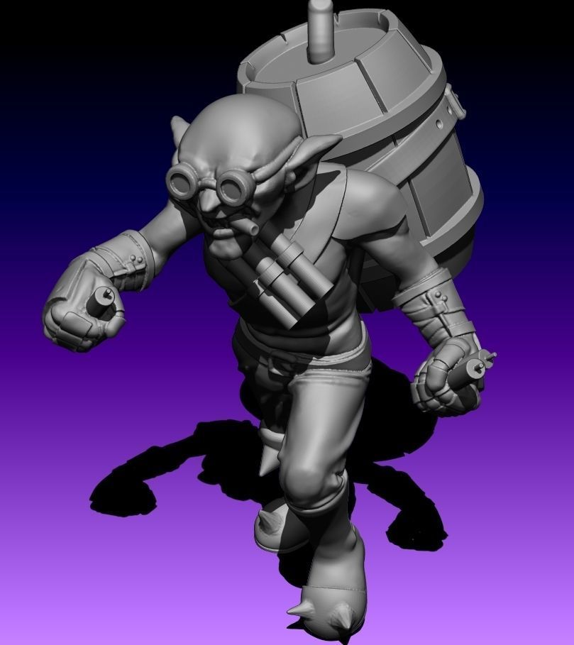Goblin Sapper ver 1 -goblin with explosives 3D print model_1
