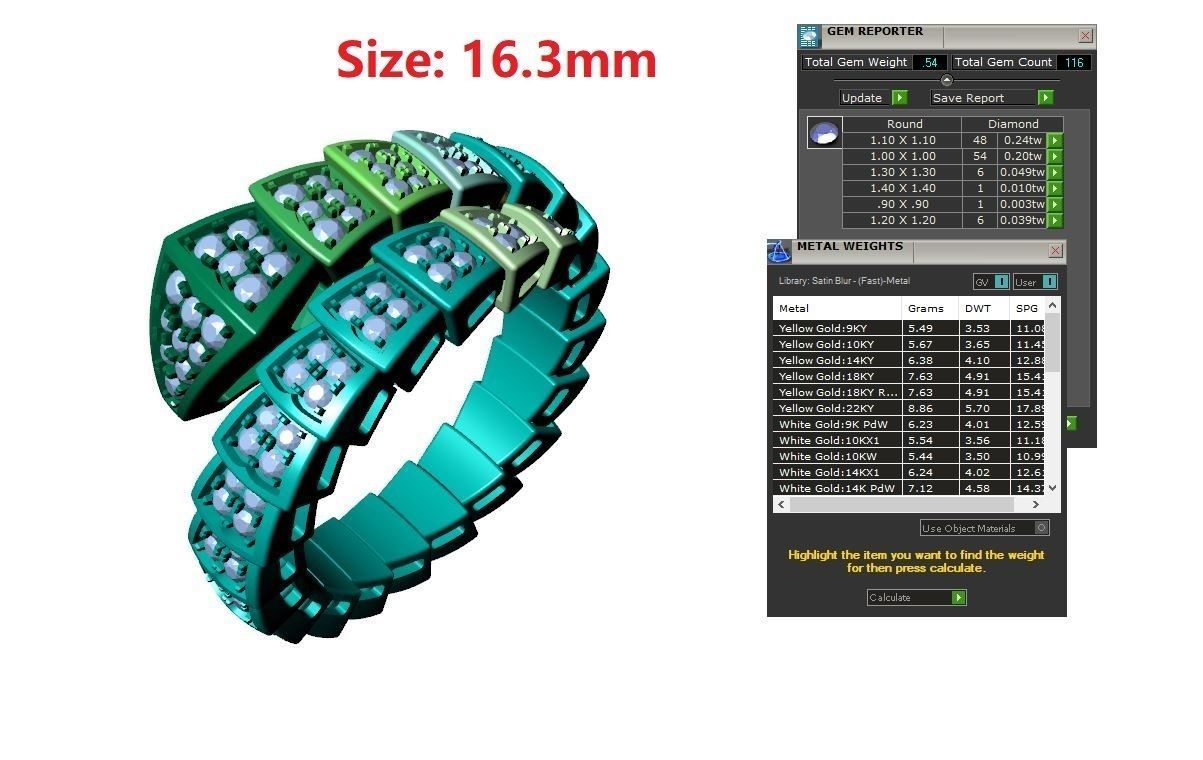 BVL snake ring ver2 3D print model_4