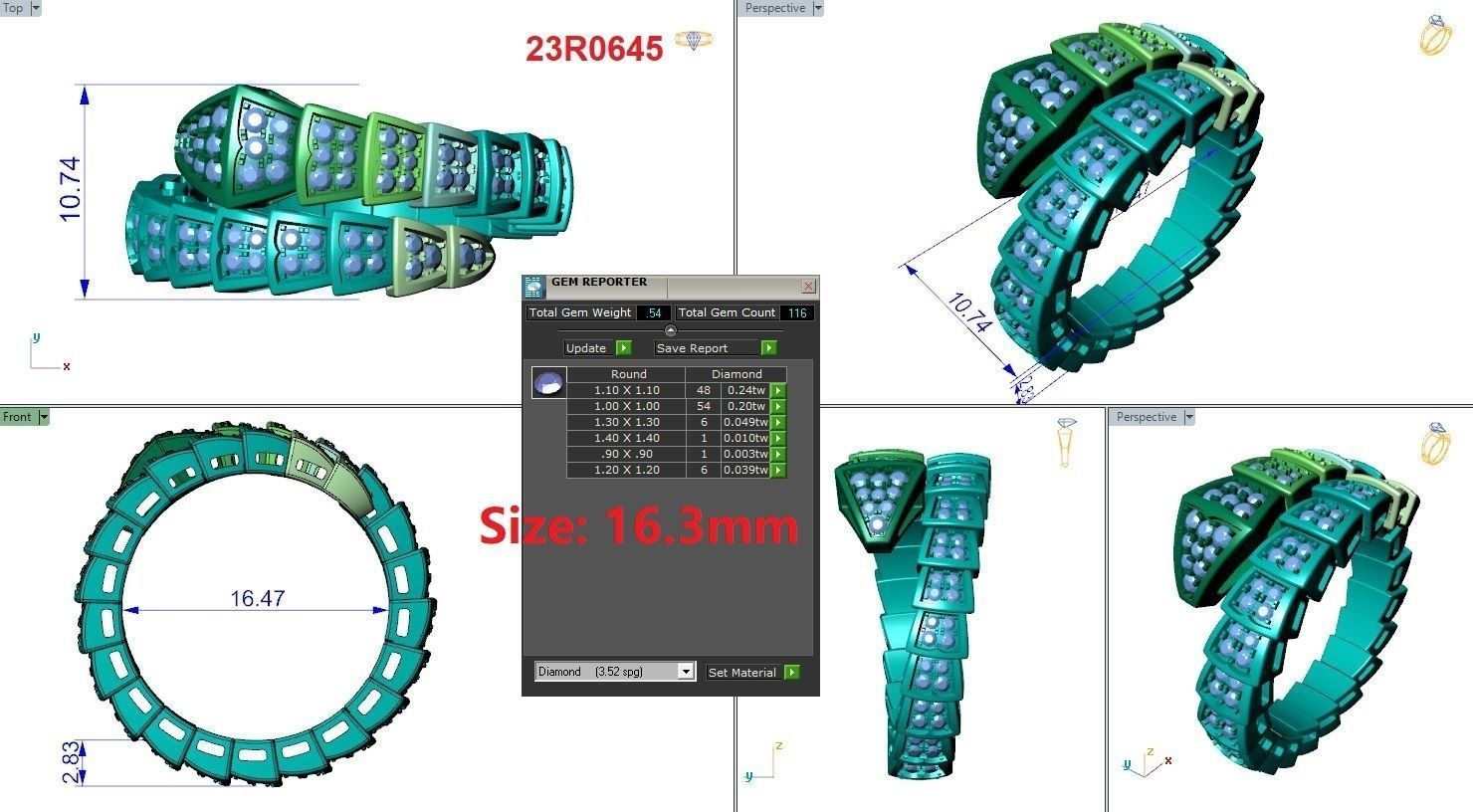 BVL snake ring ver2 3D print model_3