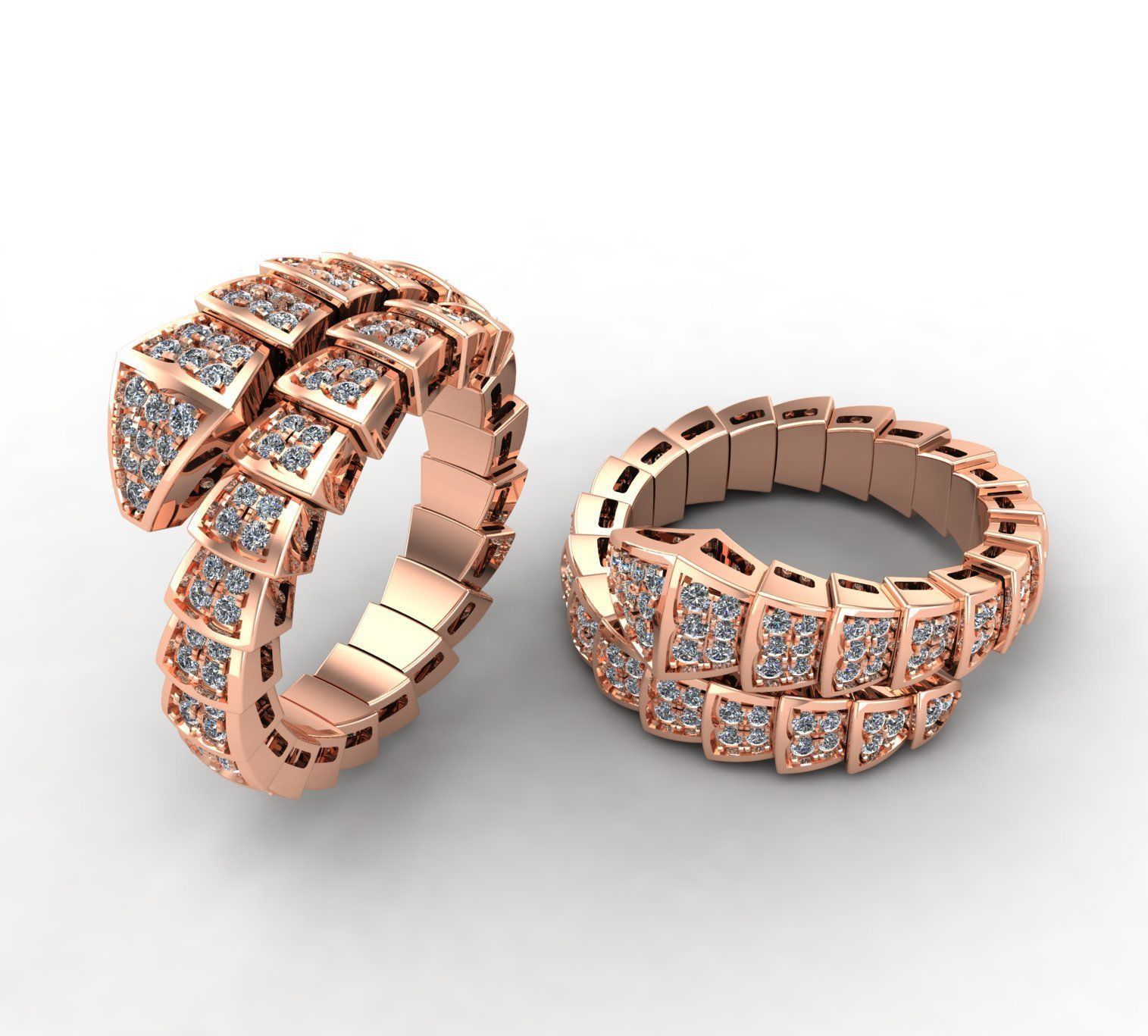 BVL snake ring ver2 3D print model_2