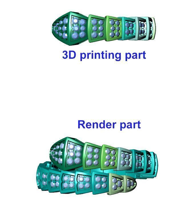 BVL snake ring ver2 3D print model_6