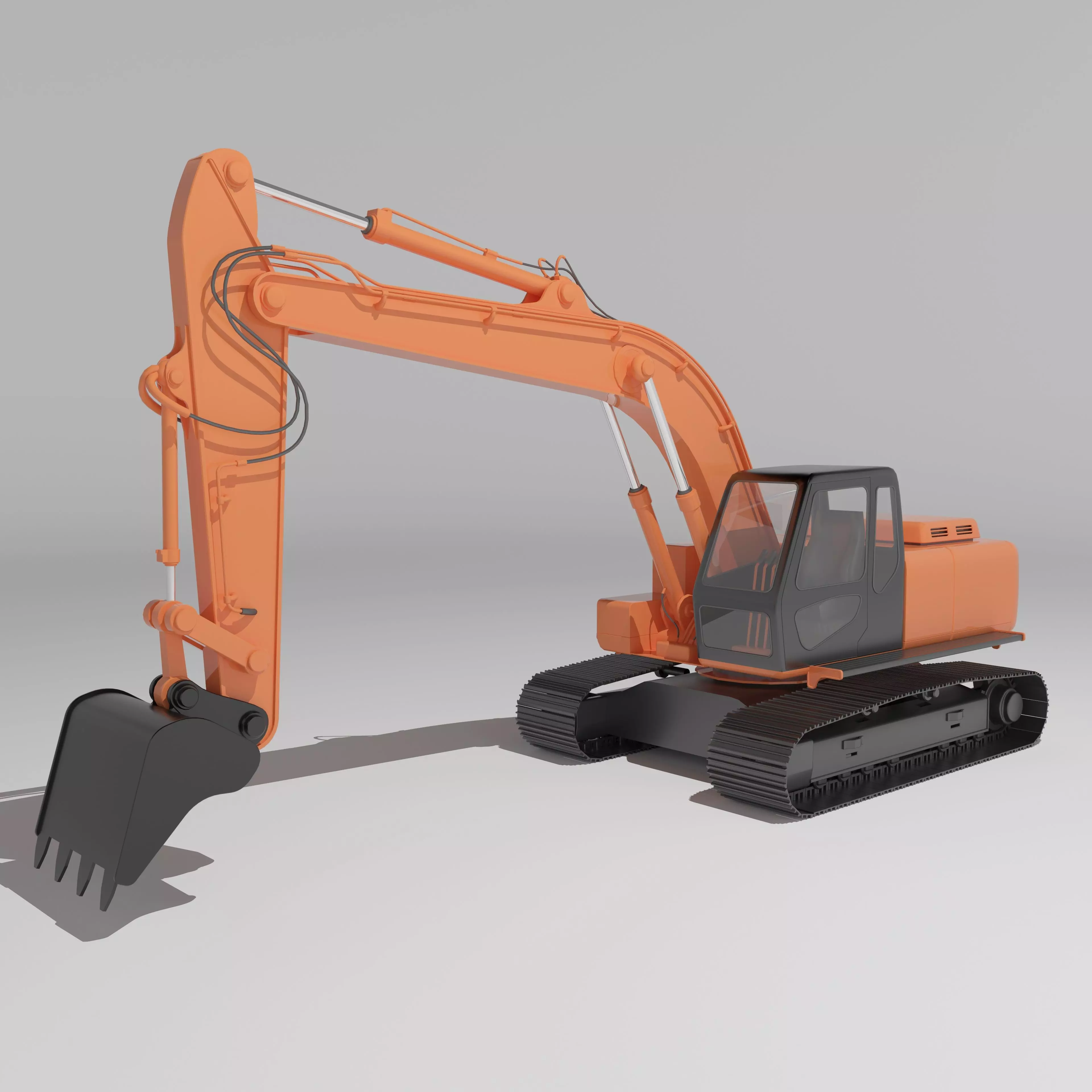 Excavator Low-poly 3D model