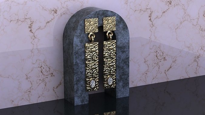 Textured Earring  E100 Free 3D print model