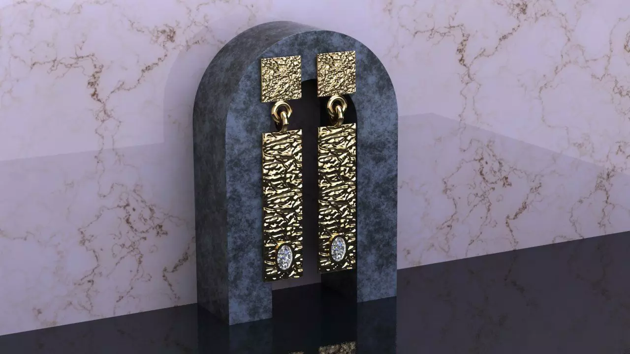 Textured Earring E100 Free 3D print model