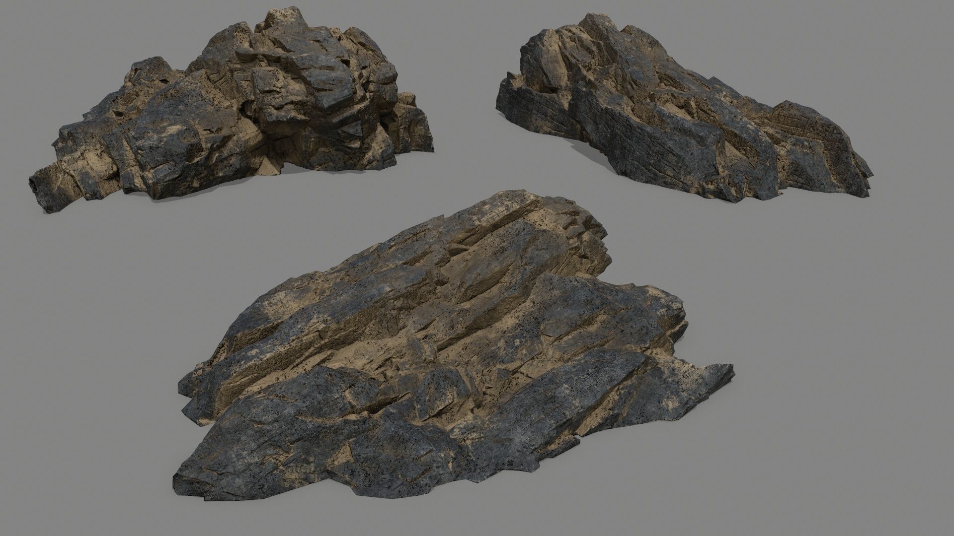 sea rocks Low-poly 3D model_11