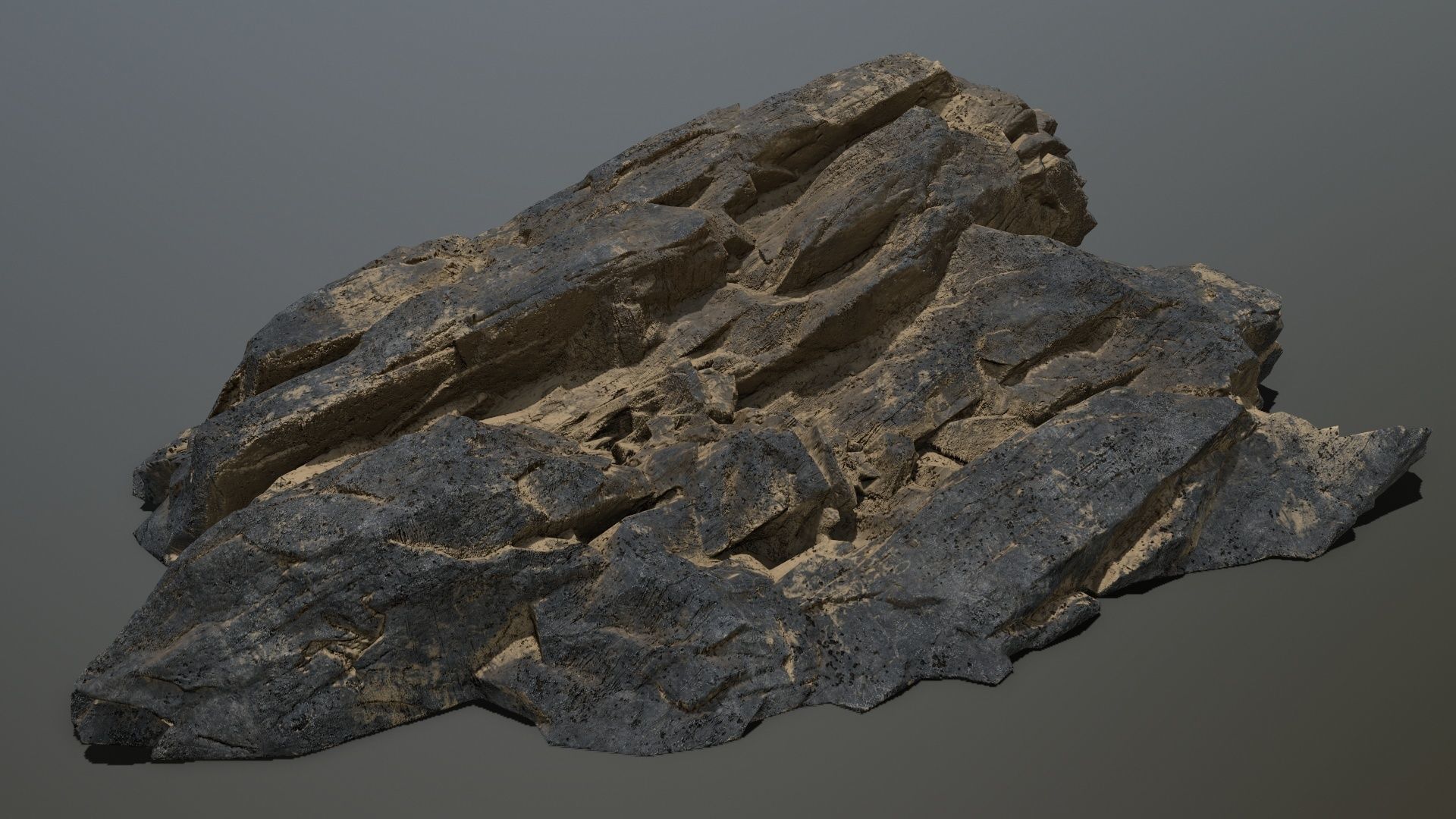 sea rocks Low-poly 3D model_1