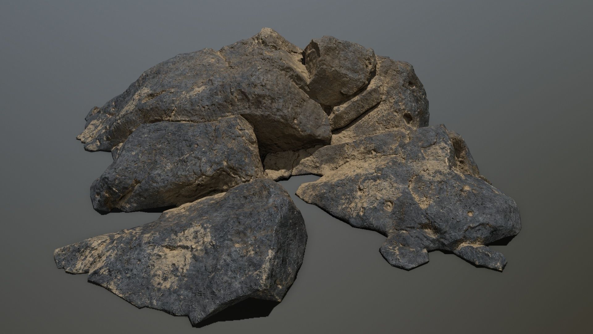 sea rocks Low-poly 3D model_3