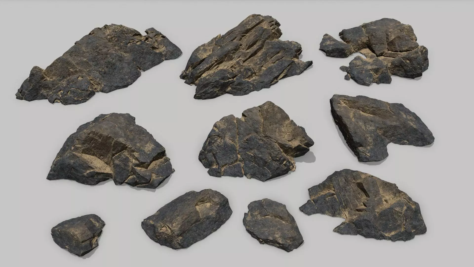 sea rocks Low-poly 3D model_0