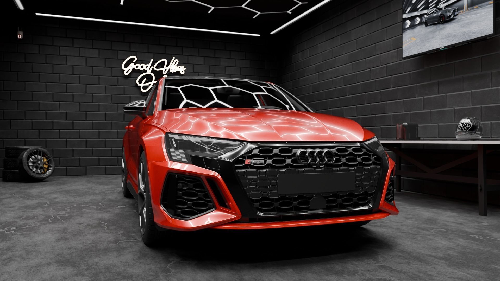 Car Render Scene - Garages 3D model | CGTrader